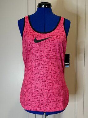 Nike PRO Dri-Fit Pink Polkadot Active training tanktop, Size L, NWT